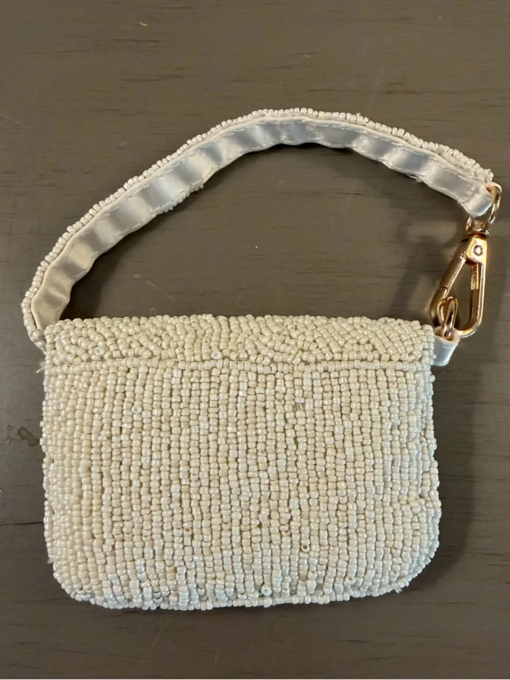 Sincerely Jules Bead Cowboy Boot Mini Pouch Wristlet White Pink Coin Purse Clip